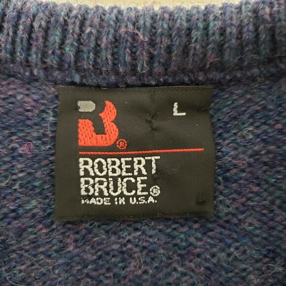 Vintage Robert Bruce Union Made in USA V-neck Sweater Wool Blend M/L - Picture 9 of 11